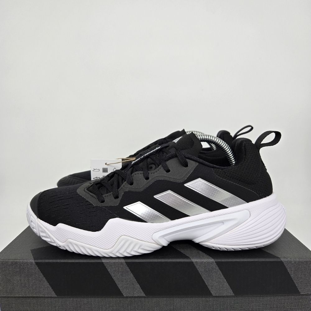 New Adidas Barricade 'Black Silver Metallic' Women's Tennis Shoes Size 7